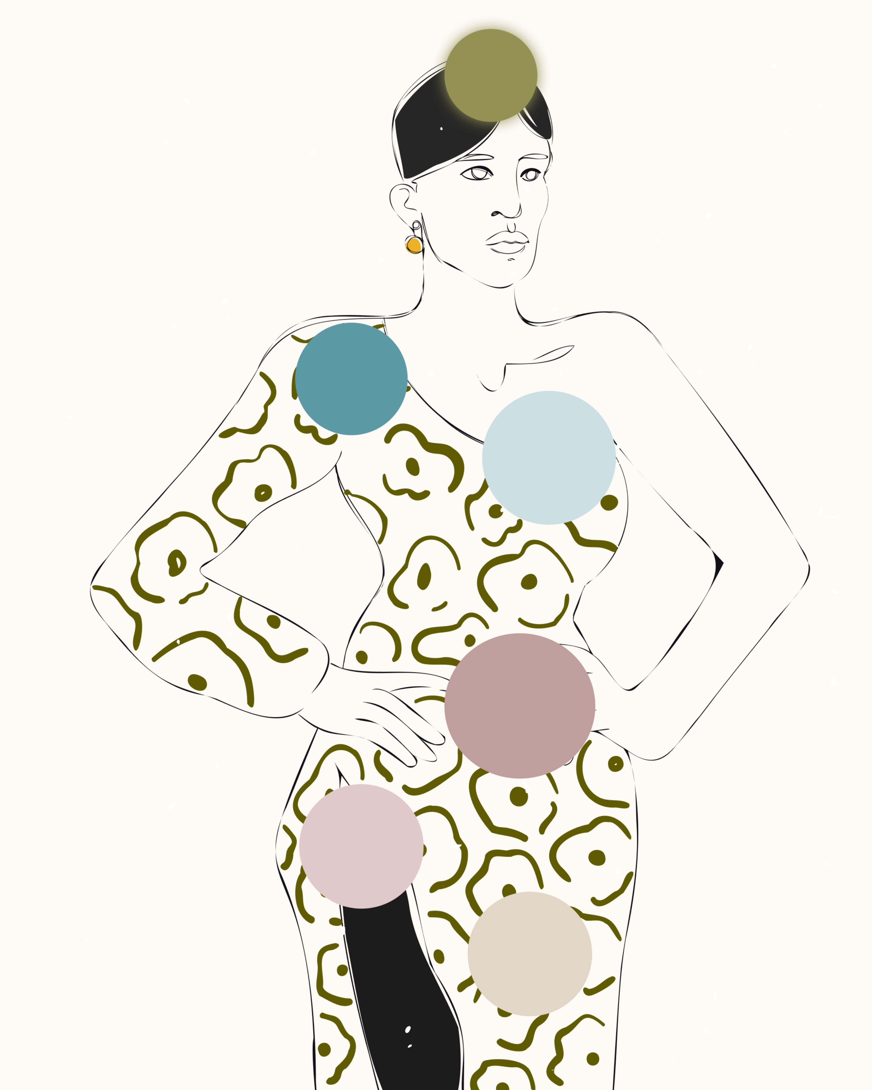 Interactive body map showing hormonal symptoms